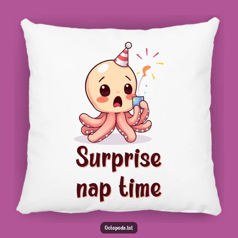 Funny Startled Octopus Pillow: Baby Character Cushion, Soft and Hilarious Funny Gift