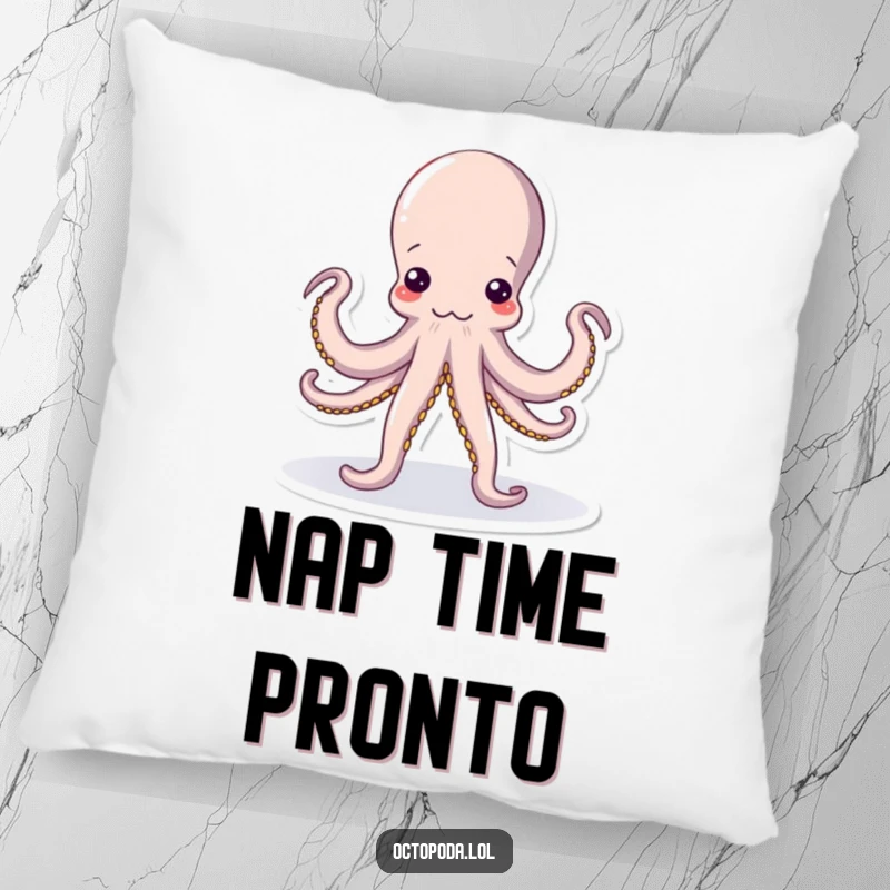 Funny Yoga Octopus Pillow: A soft, decorative pillow featuring a funny octopus in a contorted yoga pose, adding humor to your space.