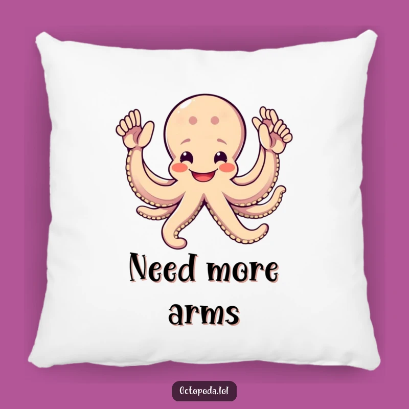 Funny Octopus High-Five Pillow: Huggable Comfort with Eight Arms of Joy