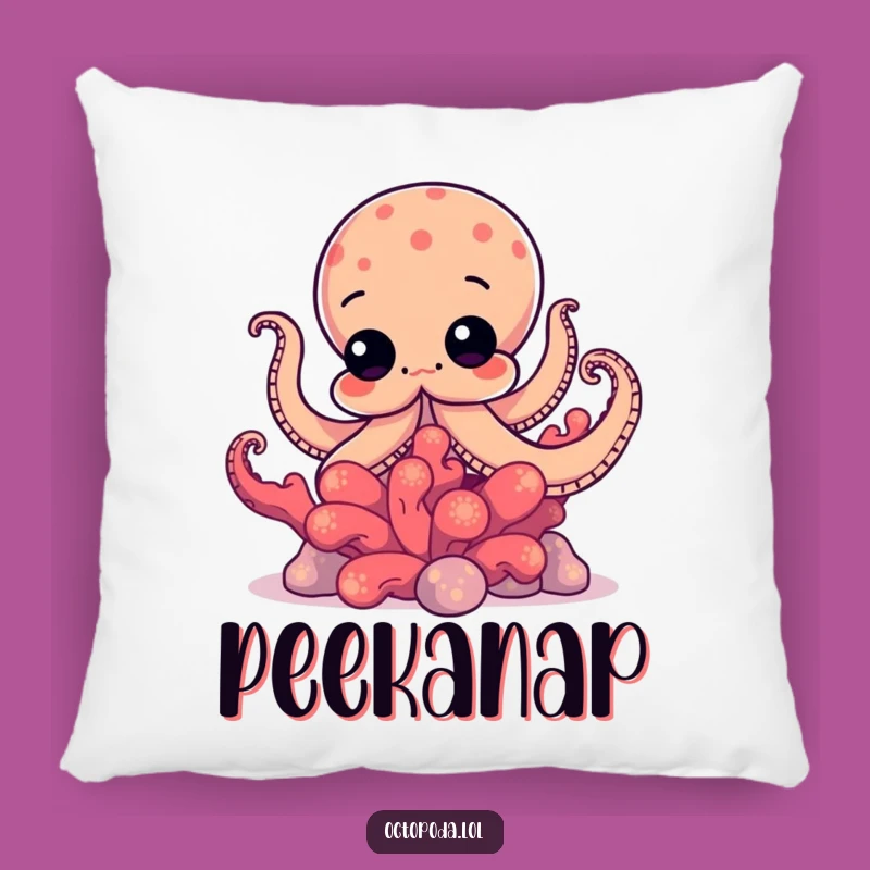 Funny Octopus Coral Peek Pillow: Cozy Comfort with a Hint of Mystery