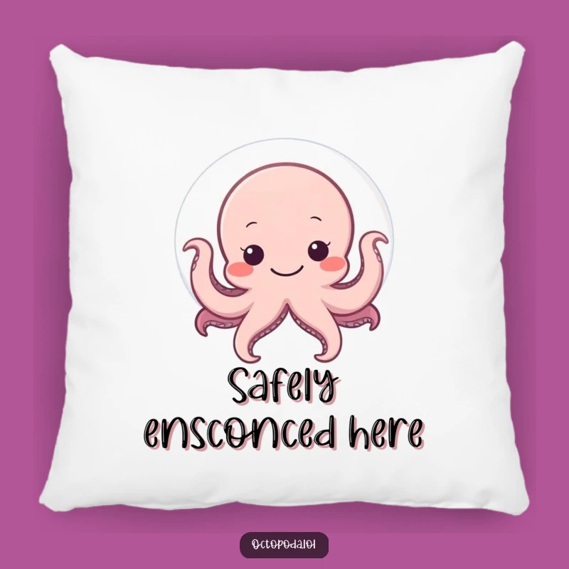 Funny Shy Octopus Pillow: Cozy Comfort & Cute Humor, Great Gift