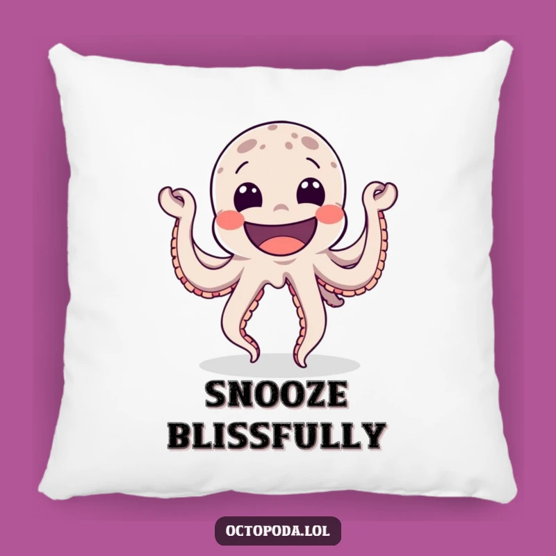 Funny Happy Octopus Pillow - Soft Dancing Grin Cushion for Hugs