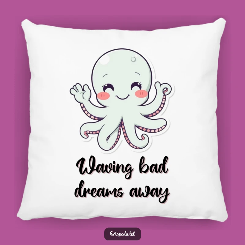 Funny Octopus Waving Hello Pillow, Cozy Humorous Gift for Welcoming Comfort