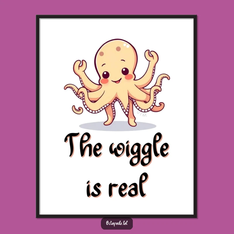 Funny Octopus Jig Digital Art: Wobbly Dancing Print, Instant Download Funny Gift