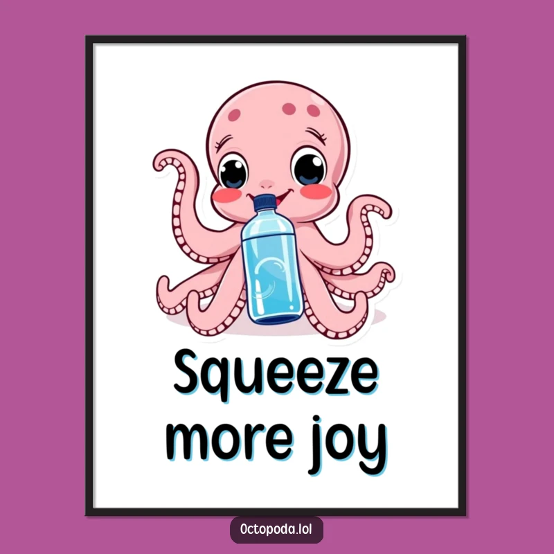 Funny Octopus Hydration Digital Art: Instant Fun Decor with Funny Gift