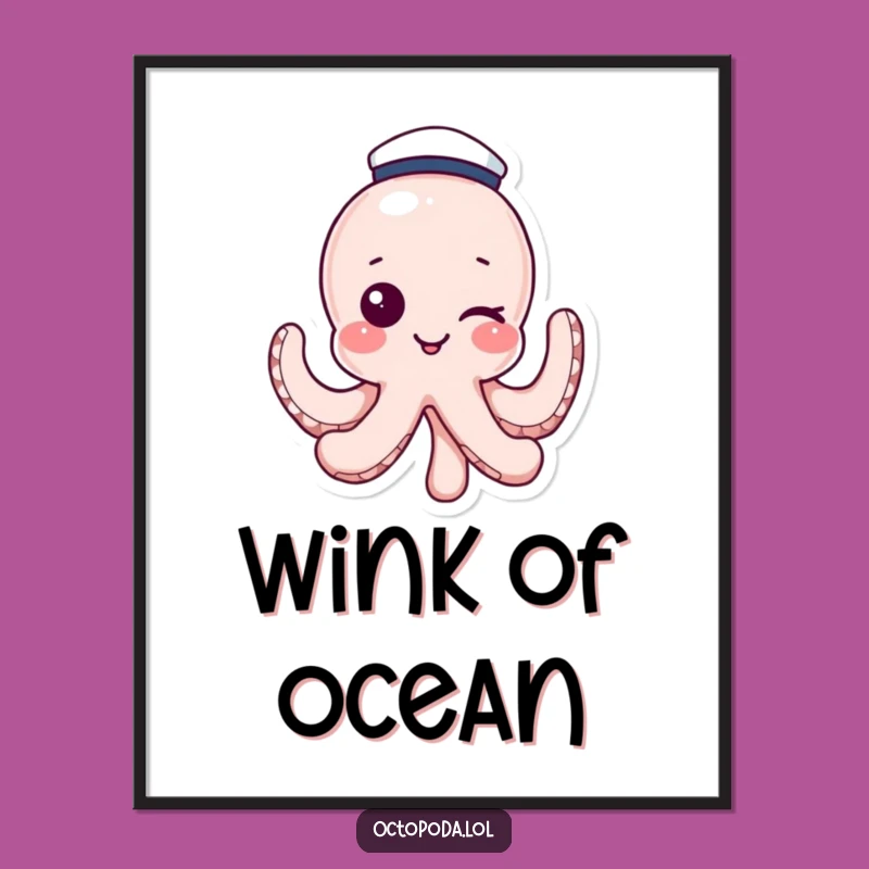 Funny Octopus Sailor Digital Art: Winking Nautical, Perfect Humorous Gift