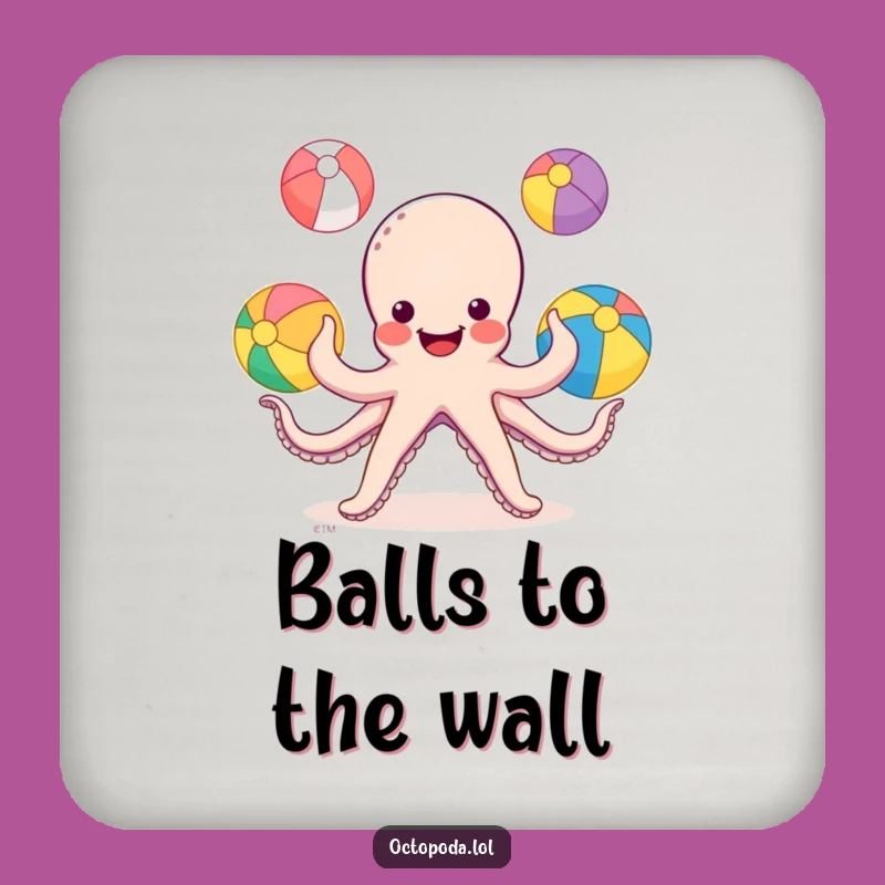 Funny Octopus Juggling Drink Coaster - Protect Surfaces with Fun