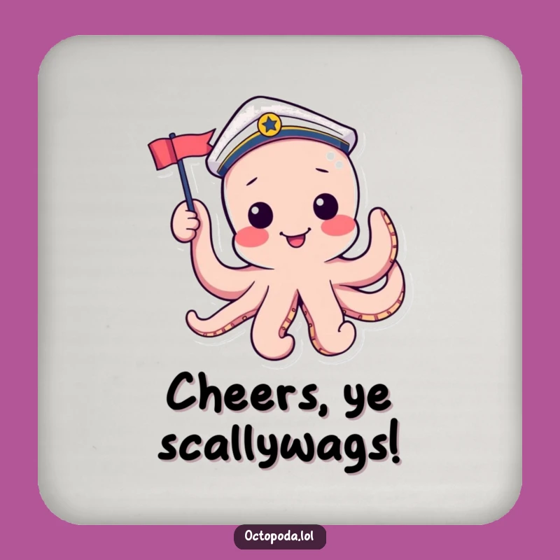 Funny Sailor Octopus Drink Coaster: Playful Nautical Protection for Tables
