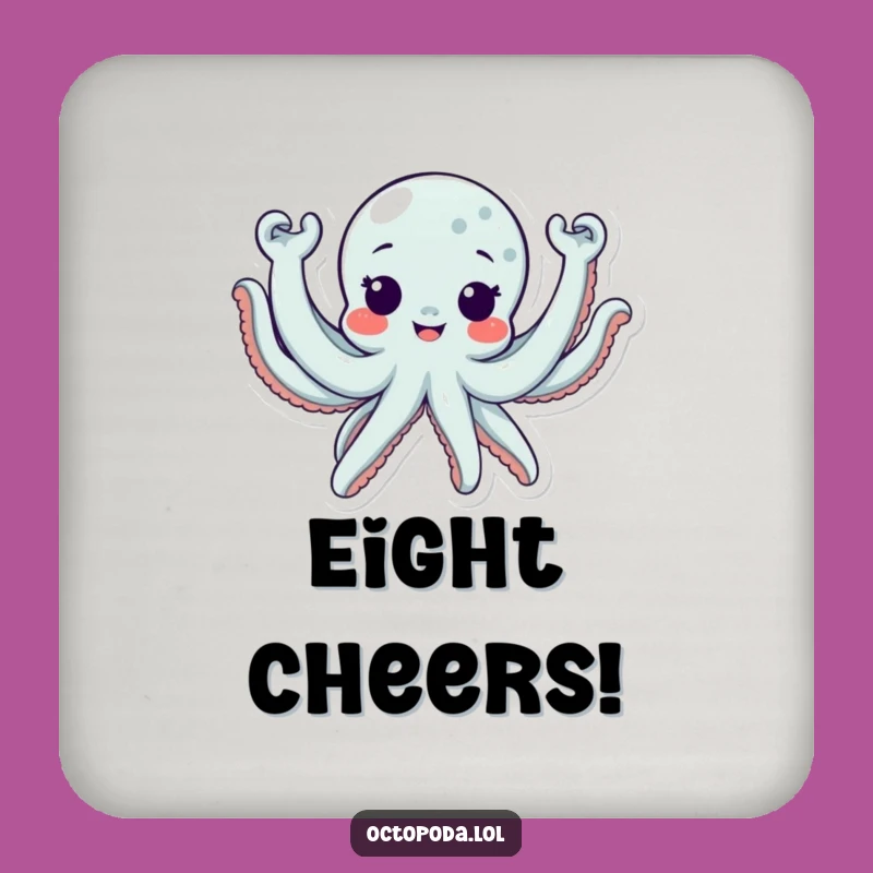 Funny Octopus Coaster - Excited Character, Perfect Bar Accessory Gift