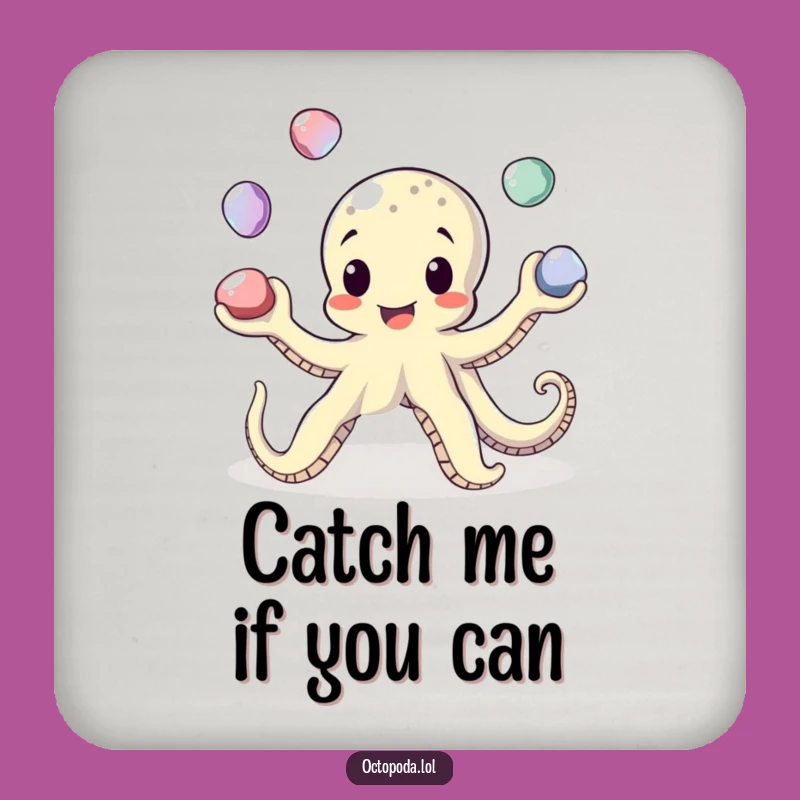 Funny Juggling Octopus Drink Coaster: Protect Surfaces with Playful Skill