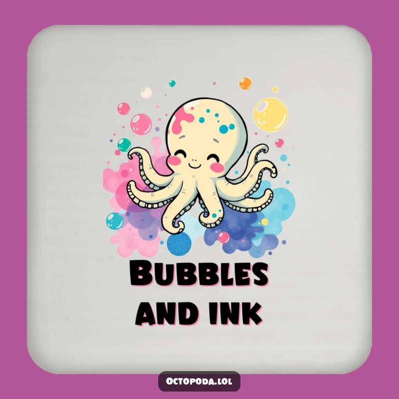 Funny Octopus Ink Splatter Coasters: Protect Surfaces with Playful Charm