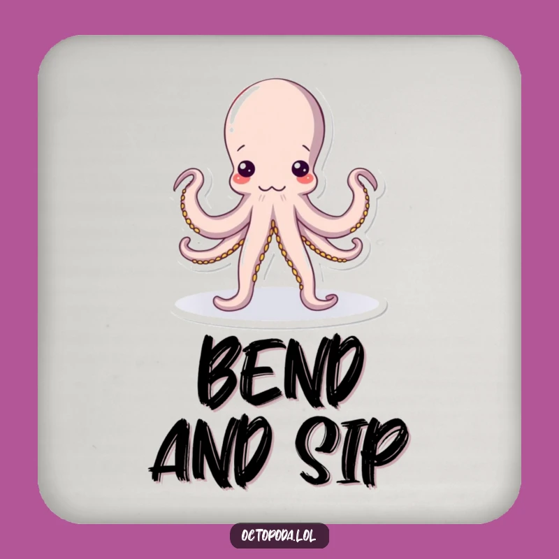Funny Yoga Octopus Drink Coaster: Hilarious Cephalopod Protector for Drink Surfaces