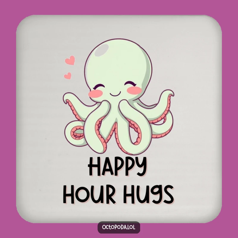 Funny Hugging Octopus Drink Coaster: Adorable Cephalopod Protector for Tables