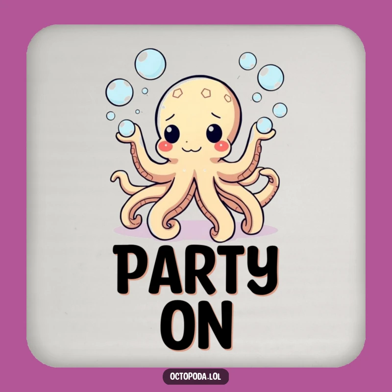 Funny Bubbly Octopus Drink Coaster - Protect Surfaces with Juggling Bubbles Style