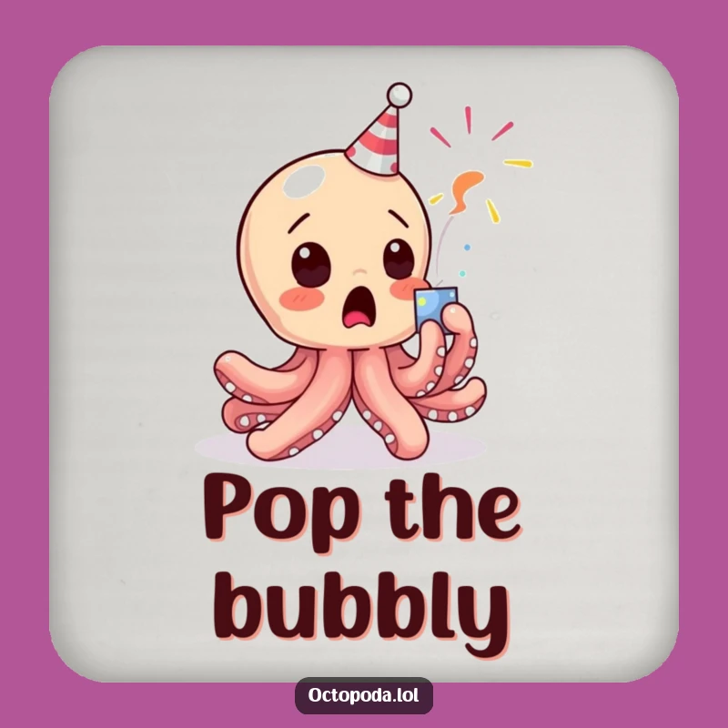 Funny Surprised Octopus Coaster: Startled Drink Protector, Stylish and Funny Gift