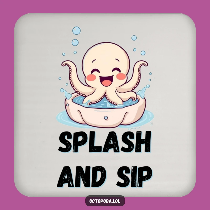 Funny Octopus Splash Coaster: Excited Drink Protector, Stylish and Funny Gift