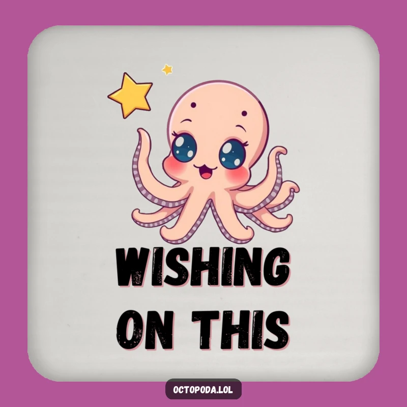 Funny Octopus Star Reach Coaster: Protect Surfaces, Hilarious Aspiration, Perfect Gift