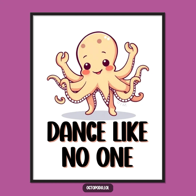 Funny Octopus Jig Poster: Wobbly Dancing Character Art, Vibrant and Funny Gift