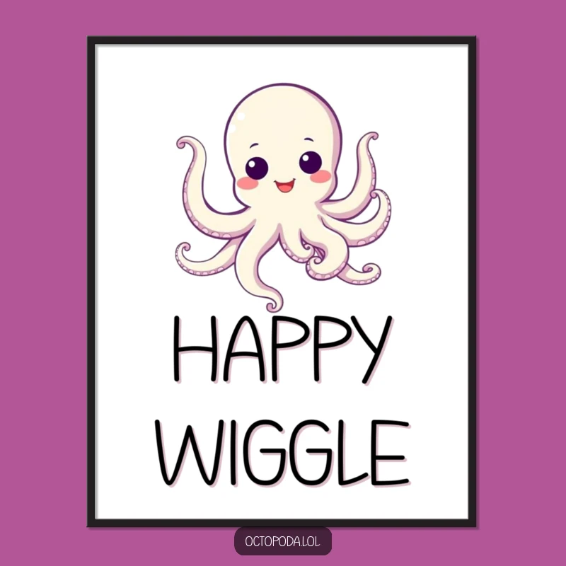 Funny Googly Eye Octopus Dance Poster - Hilarious Wall Art for a Cheerful Vibe