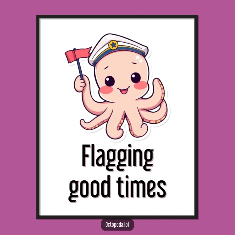 Funny Sailor Octopus Poster: Playful Nautical Art for Wall Decor Gift