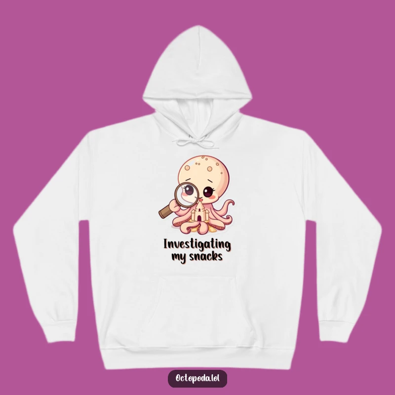 Cozy Funny Baby Octopus Magnifying Glass Hoodie for Curious Minds