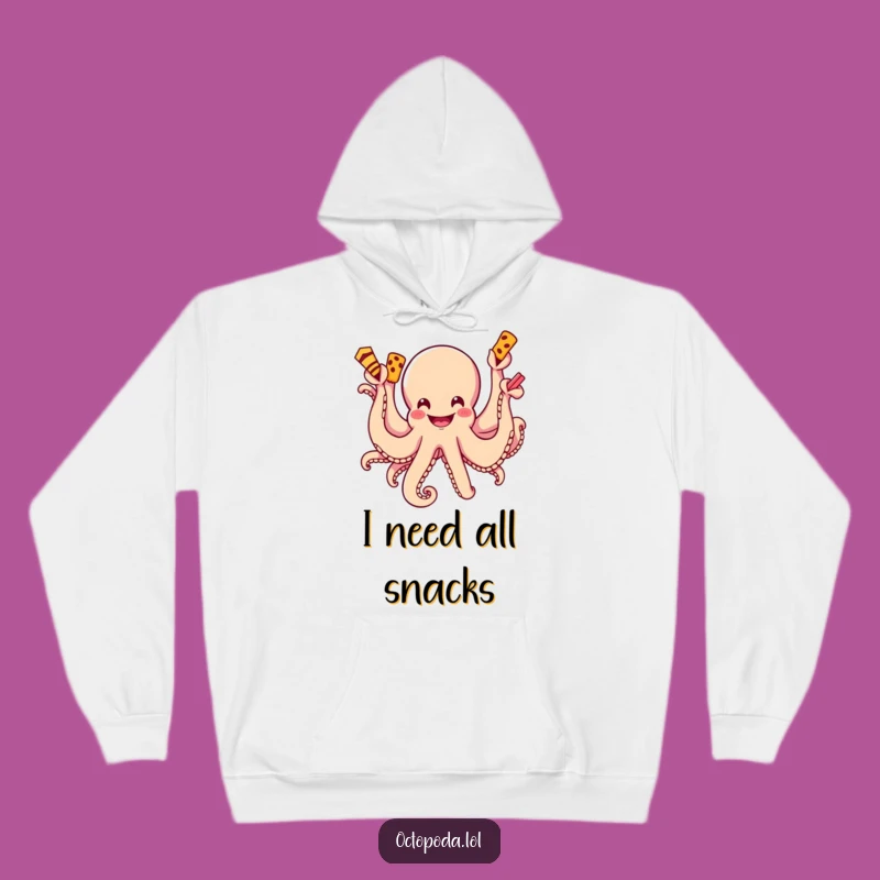 Cozy Funny Octopus Snack Attack Hoodie: Ultimate Comfort for Snack Lovers!