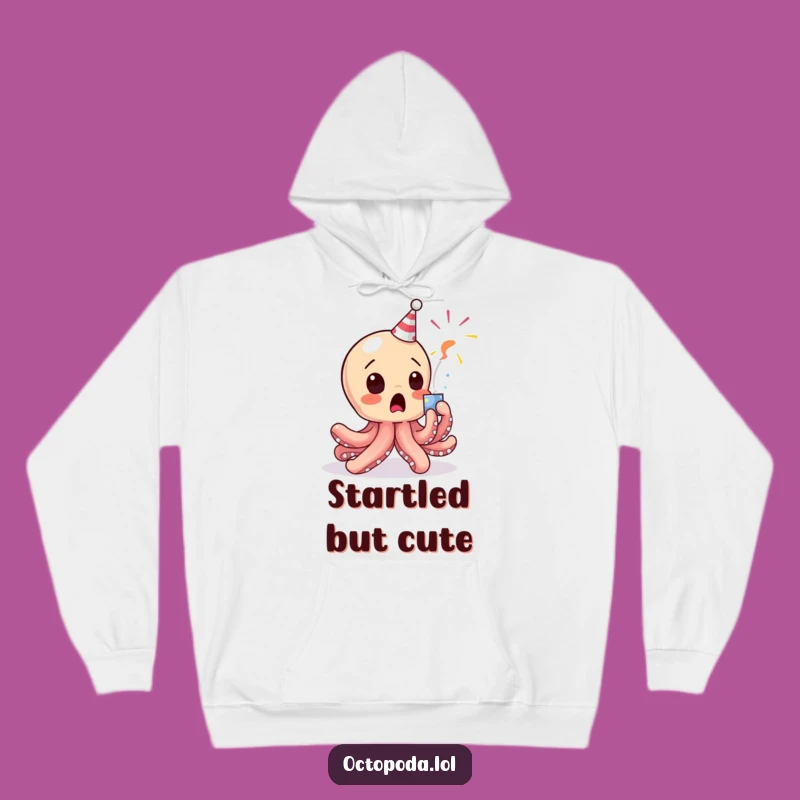 Cozy Funny Surprised Octopus Hoodie: Startled Character Sweatshirt, Warm and Funny Gift
