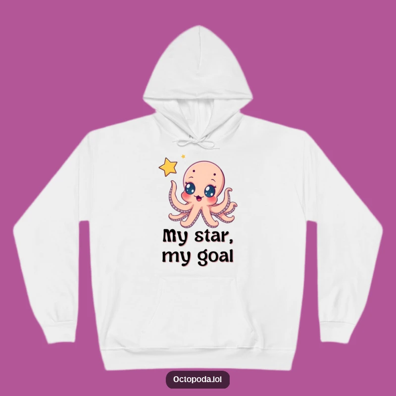 Funny Octopus Star Reach Hoodie: Cozy, Inspirational, Hilarious Galactic Gift