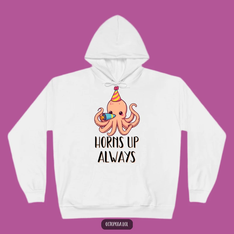 Funny Party Octopus Horn Hoodie - Cozy and Hilarious Gift for Celebrations
