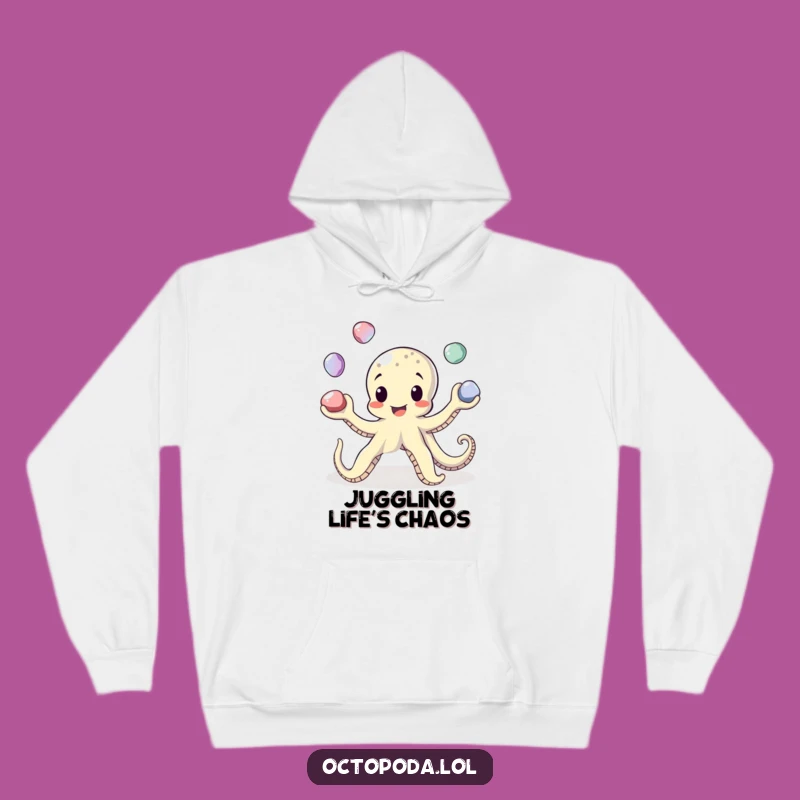 Funny Juggling Octopus Hoodie: Stay Cozy While Mastering Life's Challenges
