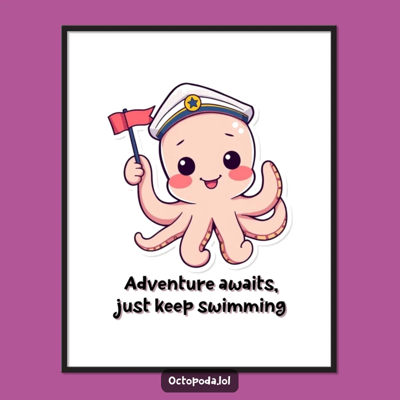 Free Printable Sailor Octopus Wall Art: Funny Downloadable Art for Nautical Decor