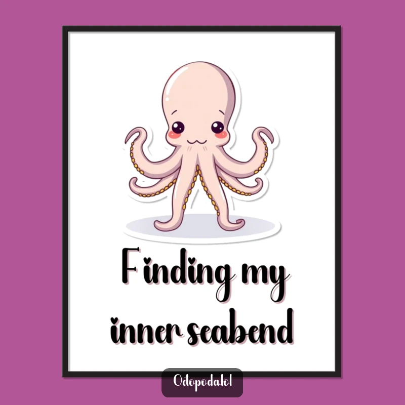 Free Printable Wall Art: Funny Yoga Octopus, Humorous Downloadable Decor
