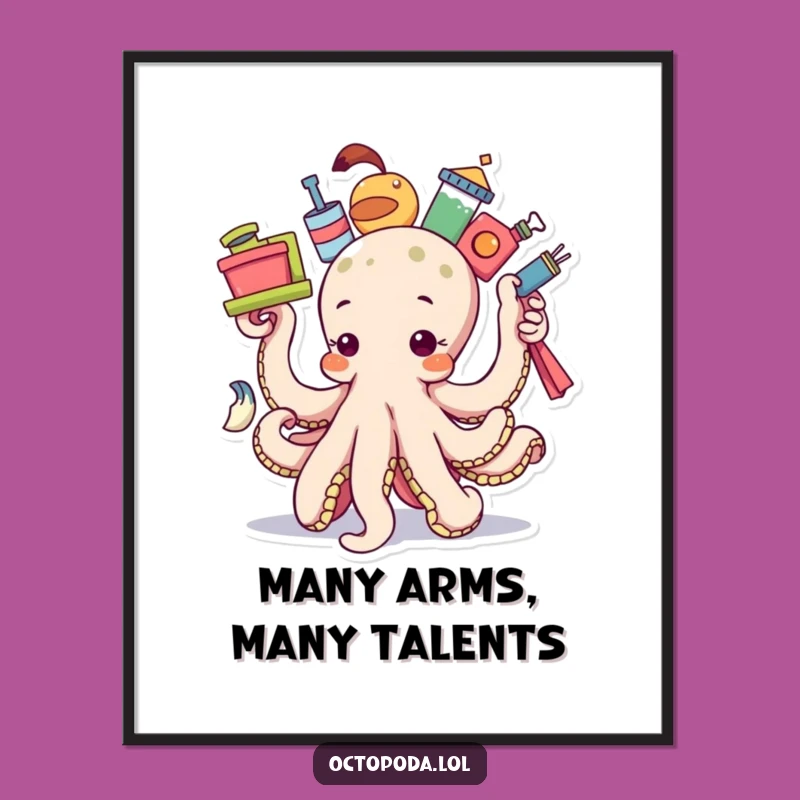 Free Printable Balancing Octopus Wall Art: Whimsical & Funny Downloadable Decor, Print at Home