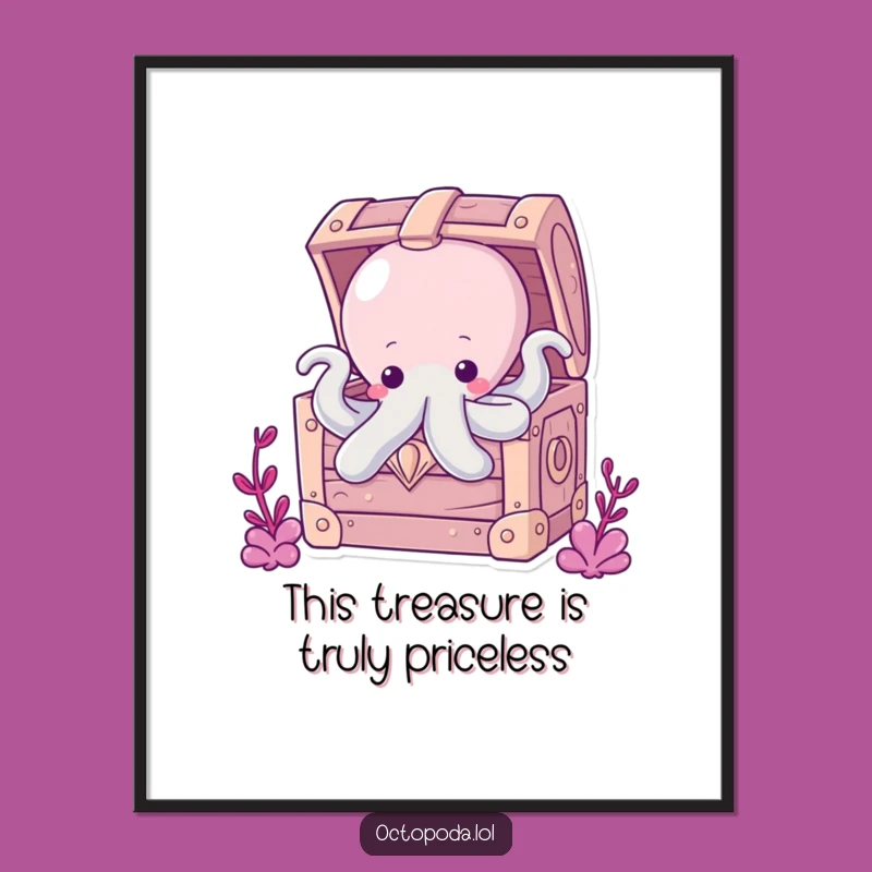 Free Printable Octopus Treasure Wall Art - Quirky, Downloadable Decor with Hidden Fun!