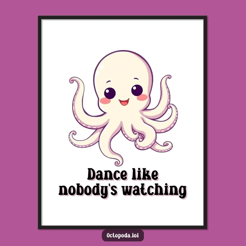 Free Printable Wall Art: Dancing Octopus Delight, Humorous Downloadable Decor!