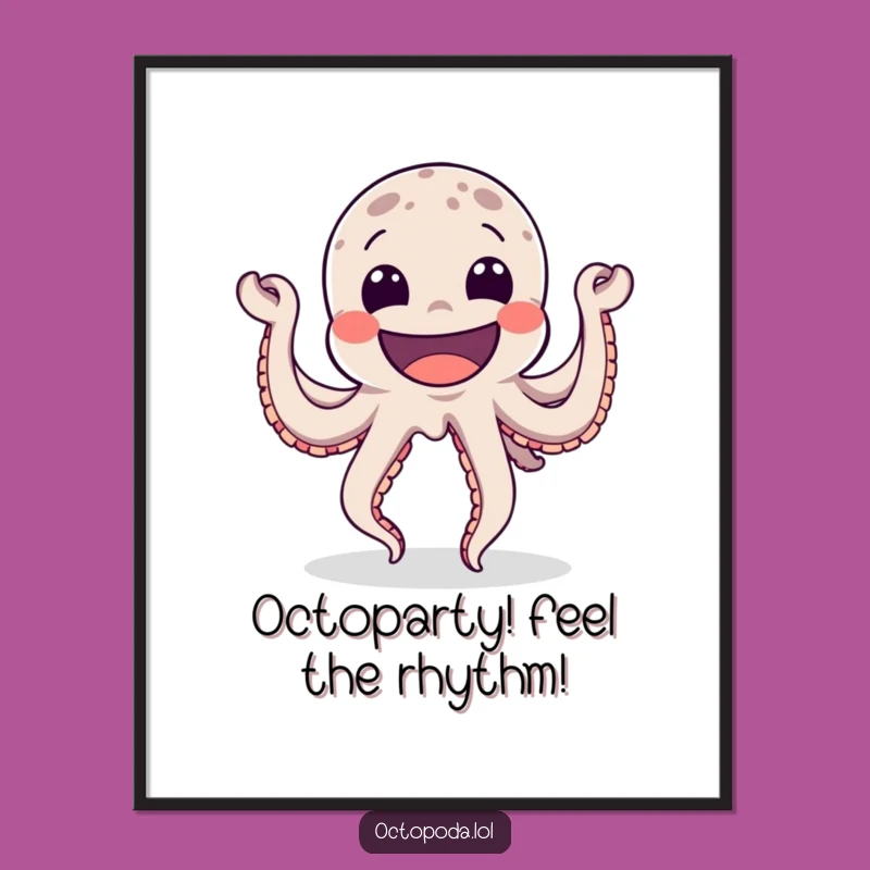 Free Printable Wall Art: Dancing Octopus Grin, Fun Downloadable Decor for Happy Spaces