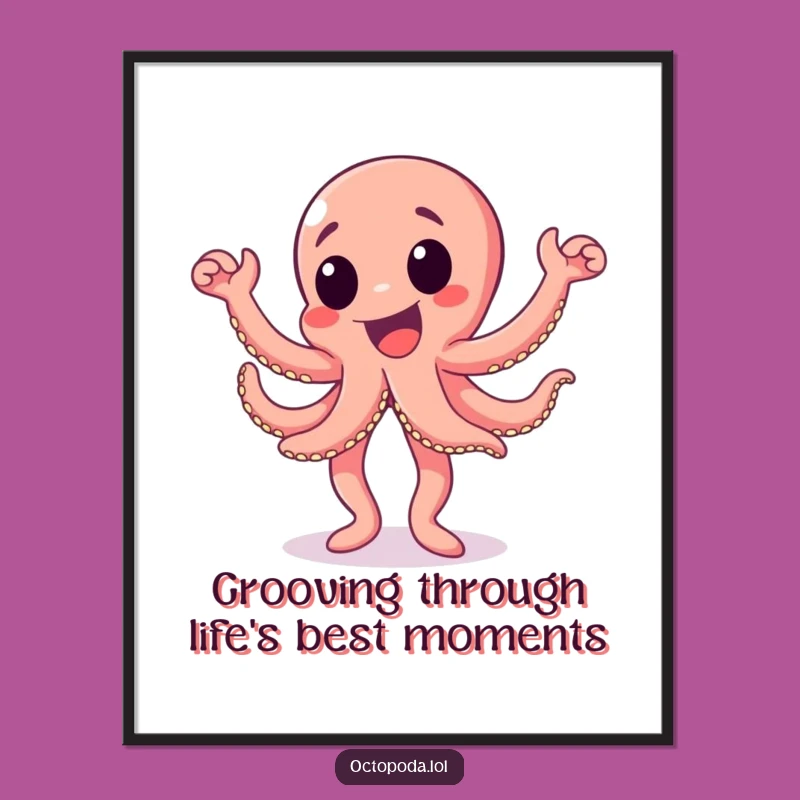 Funny Free Printable Wall Art: Dancing Octopus, Energetic Downloadable Art!