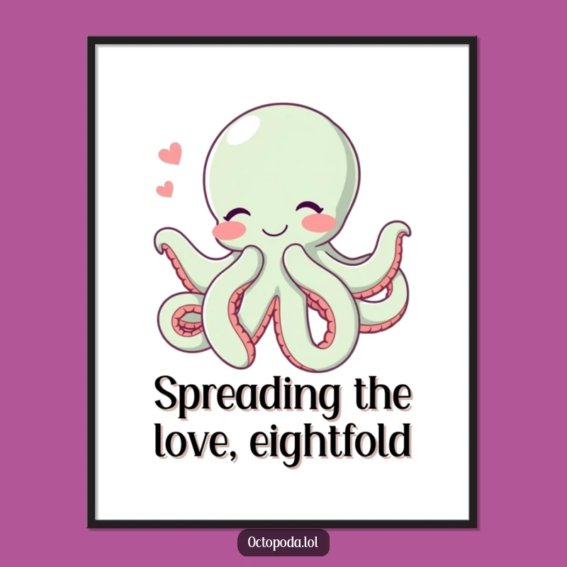 Free Printable Wall Art: Hugging Octopus, Humorous Downloadable Decor