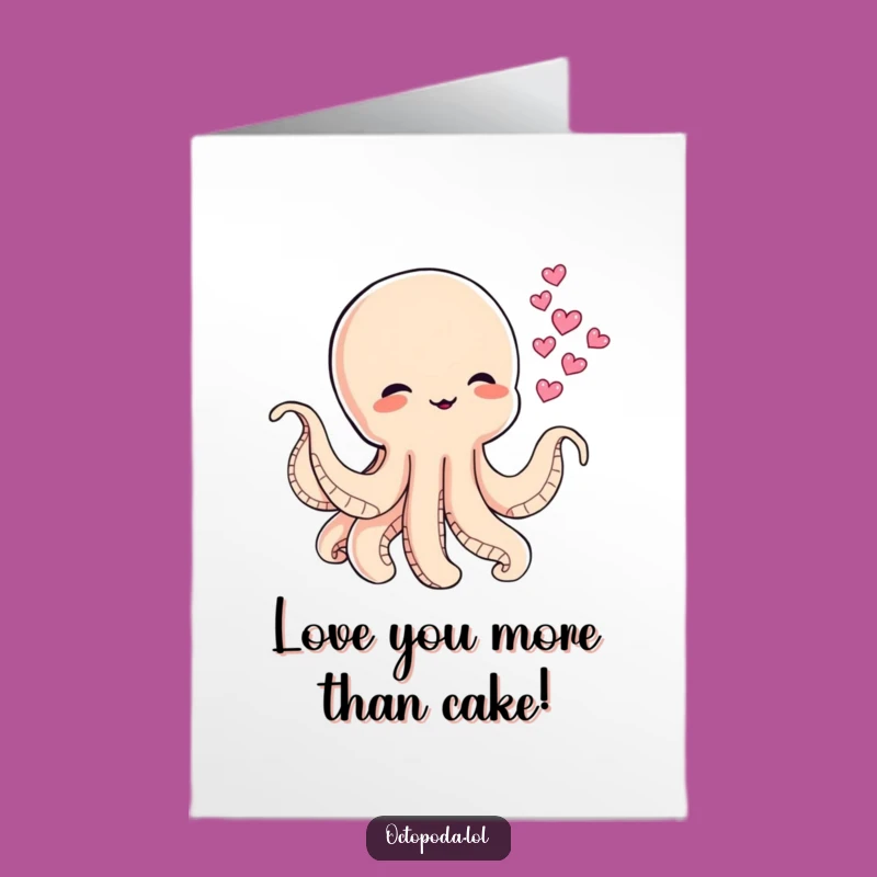 Free Printable Birthday Card: Mischievous Octopus Hearts, Downloadable Fun Gift!