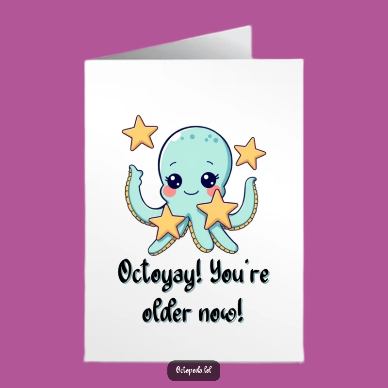 Free Printable Funny Octopus Birthday Card: Giggling Juggler Octopus - Hilarious Downloadable Gift