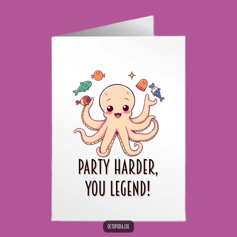 Free Printable Juggling Octopus Birthday Card - Funniest Downloadable Gift Ever!