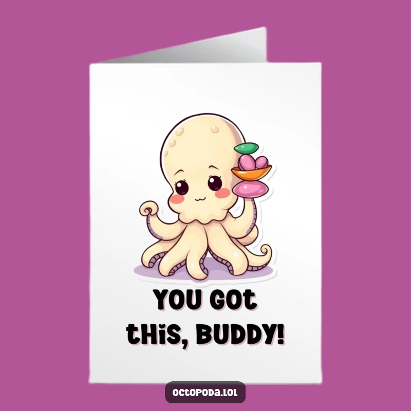 Free Printable Congratulations Card: Octopus Stacking Shells - Downloadable Hard Work Reward