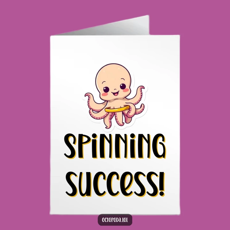 Free Printable Octopus Congratulation Card: Wiggling Success with a Hula Hoop for Big Wins