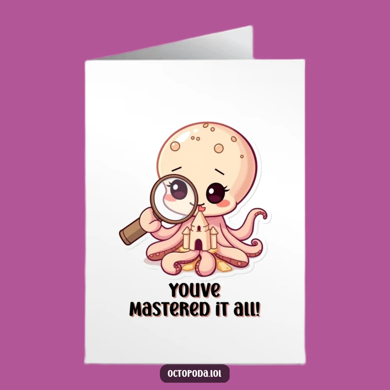 Free Printable Congrats Card: Octopus Explorer, Downloadable Gift for New Discoveries