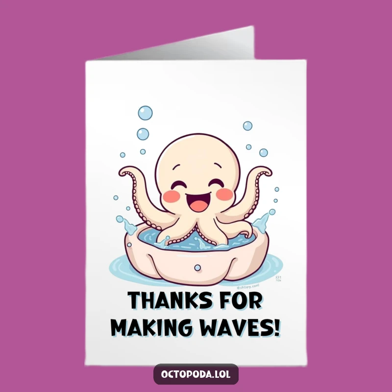 Free Printable Octopus Pool Thank You Card: Splashy Thanks Downloadable!