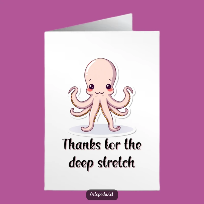 Free Printable Thank You Card: Bendy Octopus, Downloadable Gift Idea