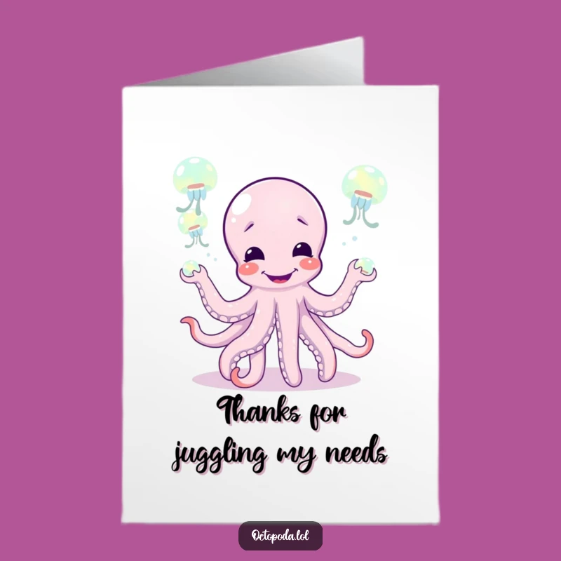 Free Printable Thank You Card: Giggling Octopus Gratitude, Adorable Downloadable Gift