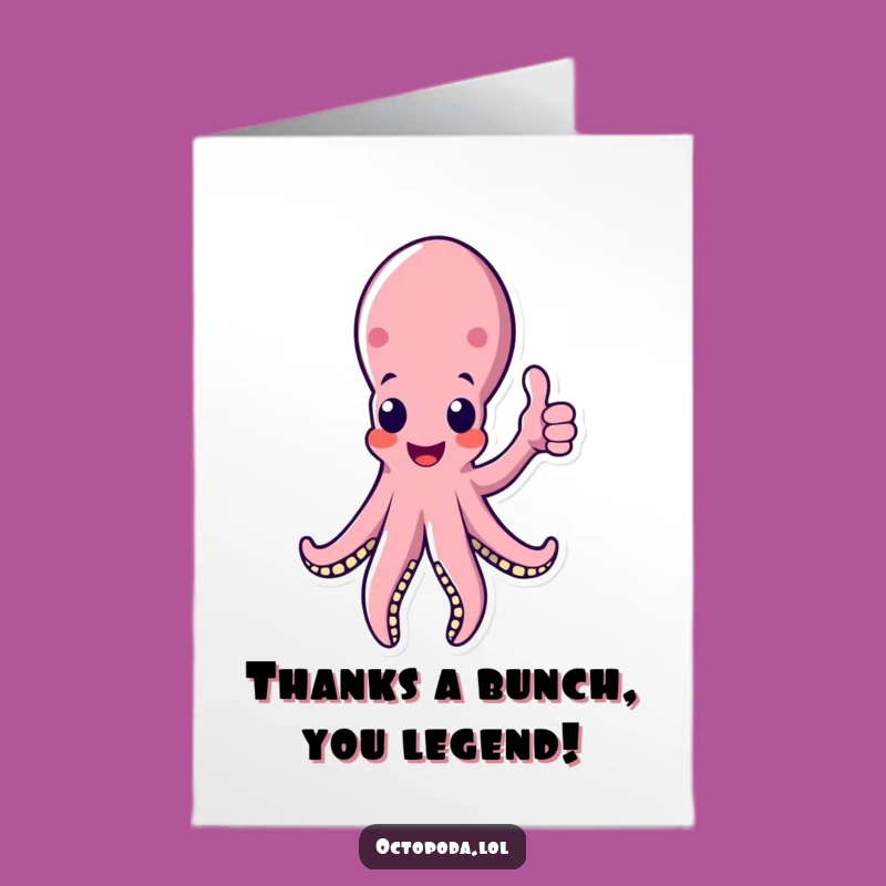 Free Printable Thank You Card: Octopus Tentacle Gives a Big Thanks!