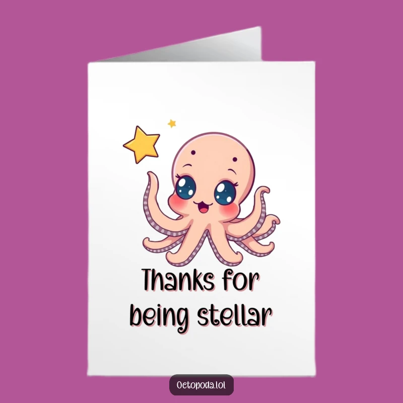 Free Printable Thank You Card: Octopus Thanks, Star Wish!