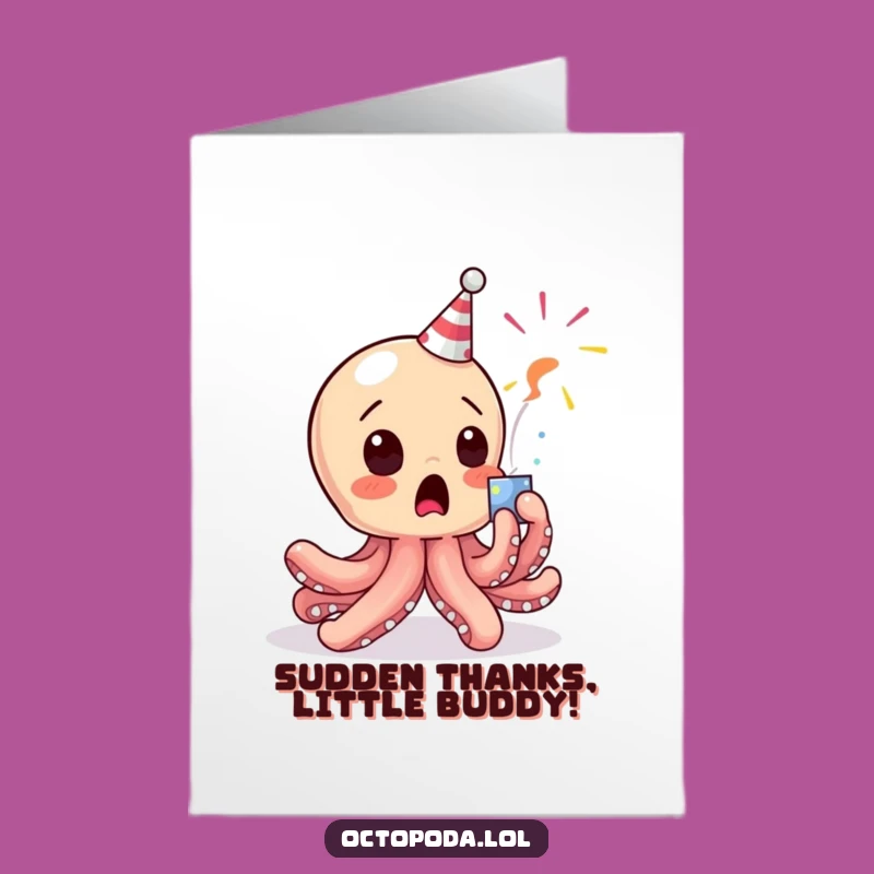 Free Printable Baby Octopus Thank You Card: Surprise Popper Gratitude!